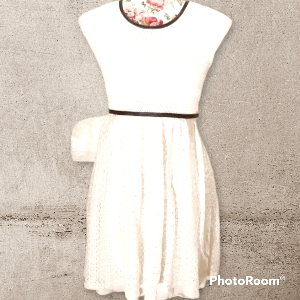 Lace and leather girls dress